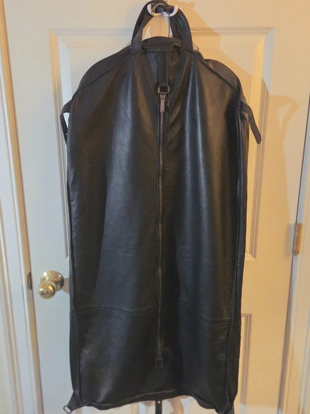 Ermenegildo Zegna Black Buttery Soft Leather Garment Suit Travel Bag